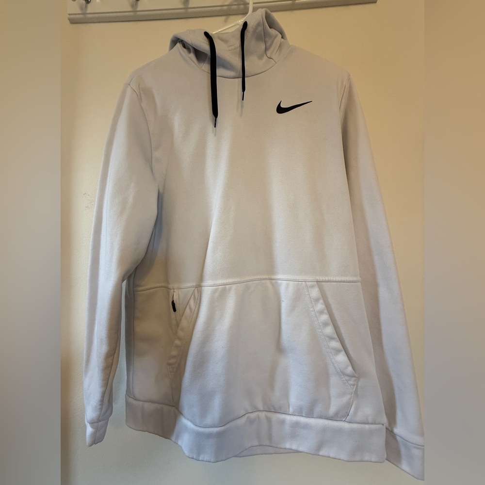 Nike White Hoodie with Black Logo